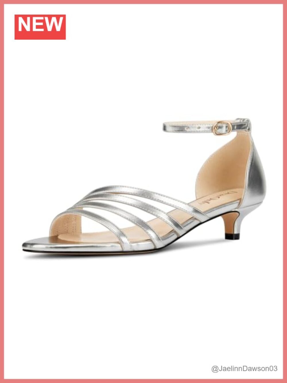 Womens Kitten Heel Open Toe Ankle Strap Buckle Sandals Office Casual Prom 1.4"
